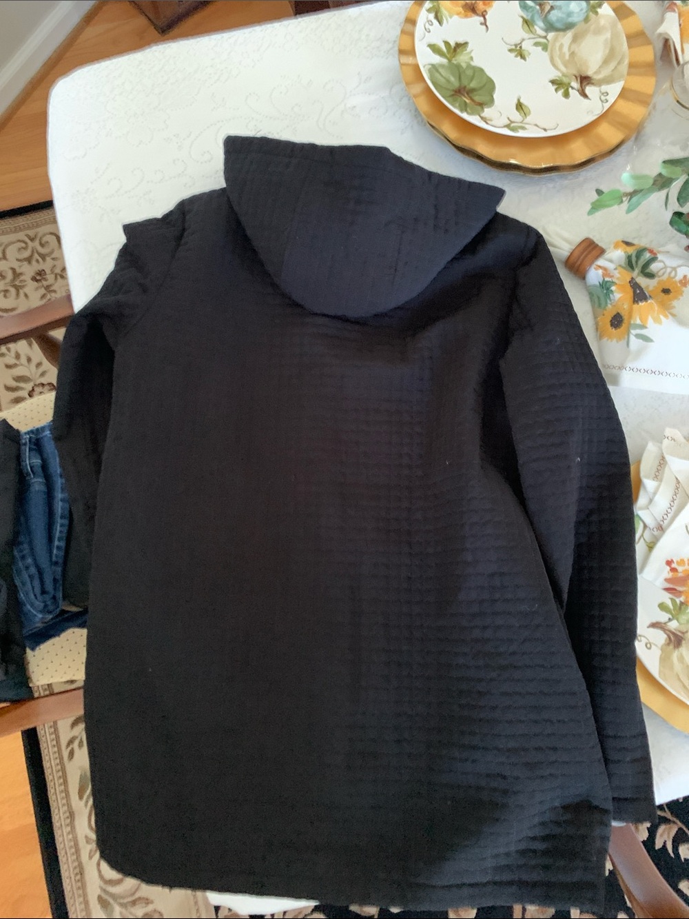 Worthington Black Quilted women’s Pea Coat with Contrast Collar - Picture 4 of 4